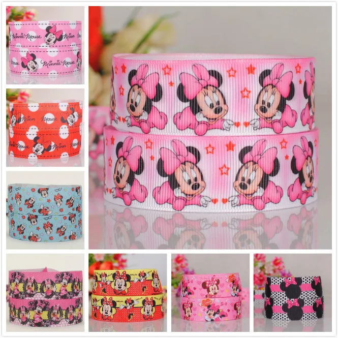 Лидер продаж лента с рисунками Микки и Минни 1 дюйм 25 мм|grosgrain ribbon|ribbon free shippingribbon