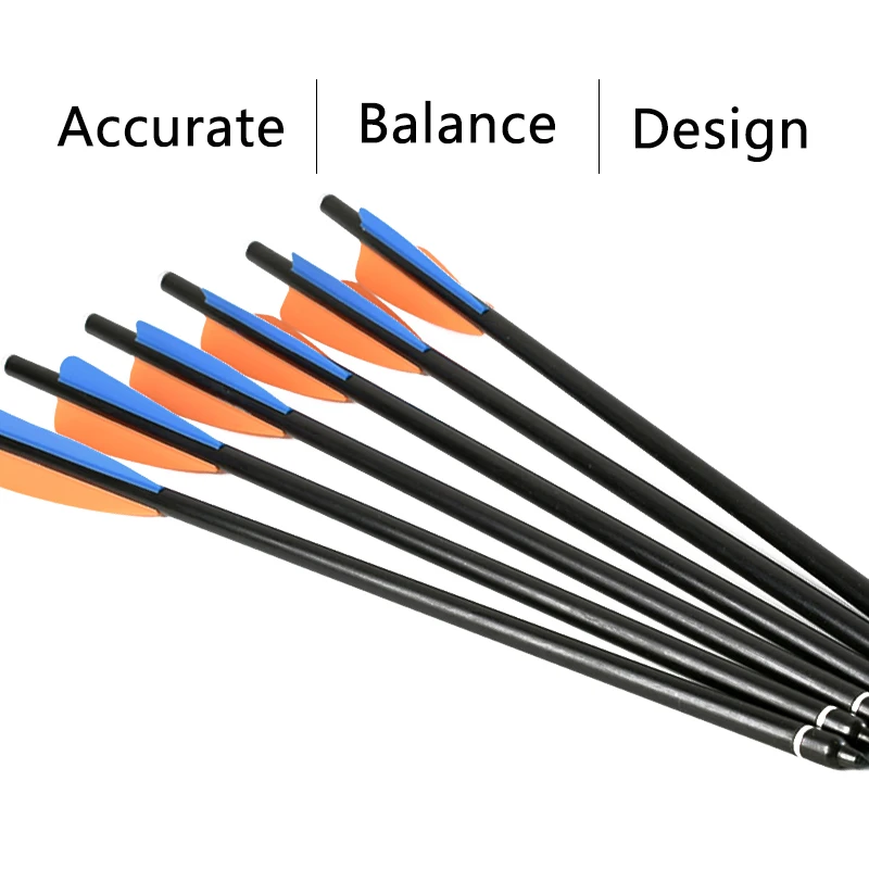 Открытый Спорт 12 шт. 16/18/20 дюйм(ов) Оранжевый Синий перо сменный Стекловолоконные стрелы подходит композитный арбалет стрельба из лука охота