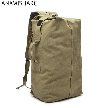 

ANAWISHARE Men Canvas Backpack Large Capacity Travel Bag Rucksack Women Backpack Multifunctional Travel Backpack Mochila Escolar