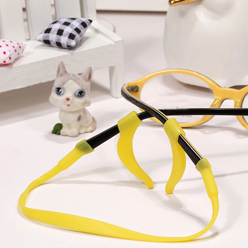 

Useful Eyewear Leg Fixing Rope+Ear Hook Children Kids Non-slip Silicone Solid Color Glasses Rope Suit FS0705