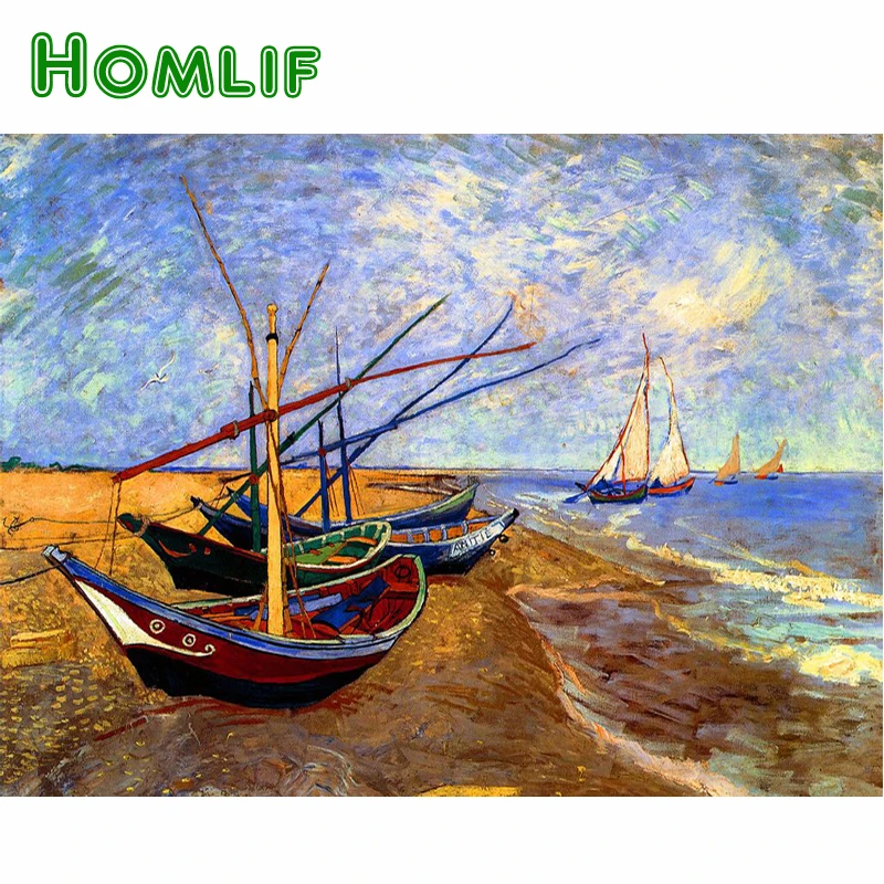 

HOMLIF NEW 5D DIY Diamond Painting Van Gogh Painting Embroidery Diamond Painting Cross Stitch Rhinestone Mosaic Painting Decor