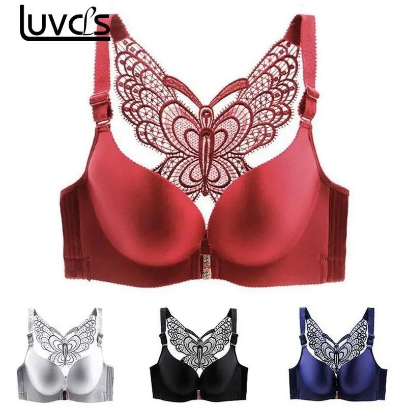 

Sexy Seamless Front Closure Bra Big Size Butterfly Adjustable Push Up Bra Plus Size Bra for Women Large Size C D Cup Brassiere