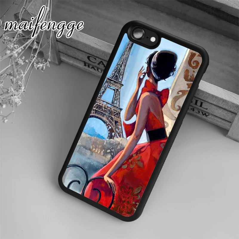 Maifengge Эйфелева башня Париж w леди чехол для iPhone 5 6 7 8 plus 11 12 Pro X XR XS Max Samsung Galaxy S7edge S8 S9 |