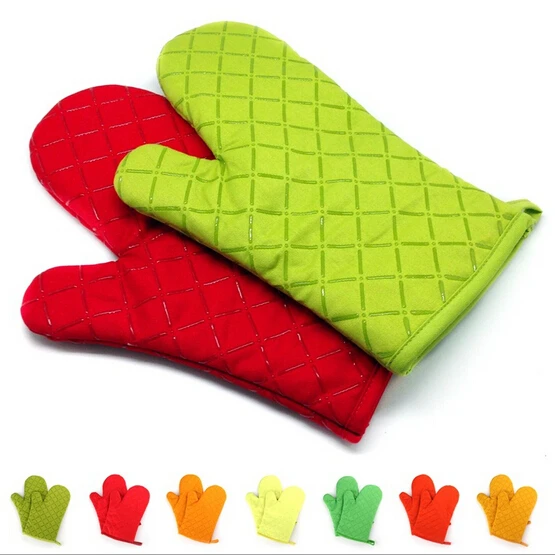 Best Offers Kitchen Heat Resistant Slip-resistant Cloth&Silicone Glove Pot Holder Cooking Baking Microwave Oven Mitt