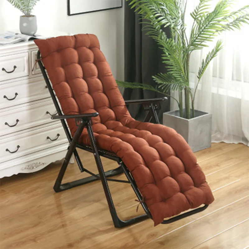 Твердый Мягкий сад шезлонг кресло-Релакс с подушкой для сиденья утолщенная Складная кресло-качалка Подушка длинное кресло диване подушки на сиденья - Цвет: coffee L