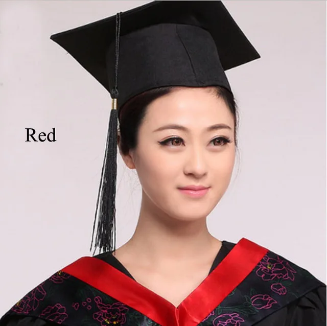 Высококачественная школьная форма, халаты, платье для выпускного, Университетская одежда для выпускного, костюм и Кепка - Цвет: Красный