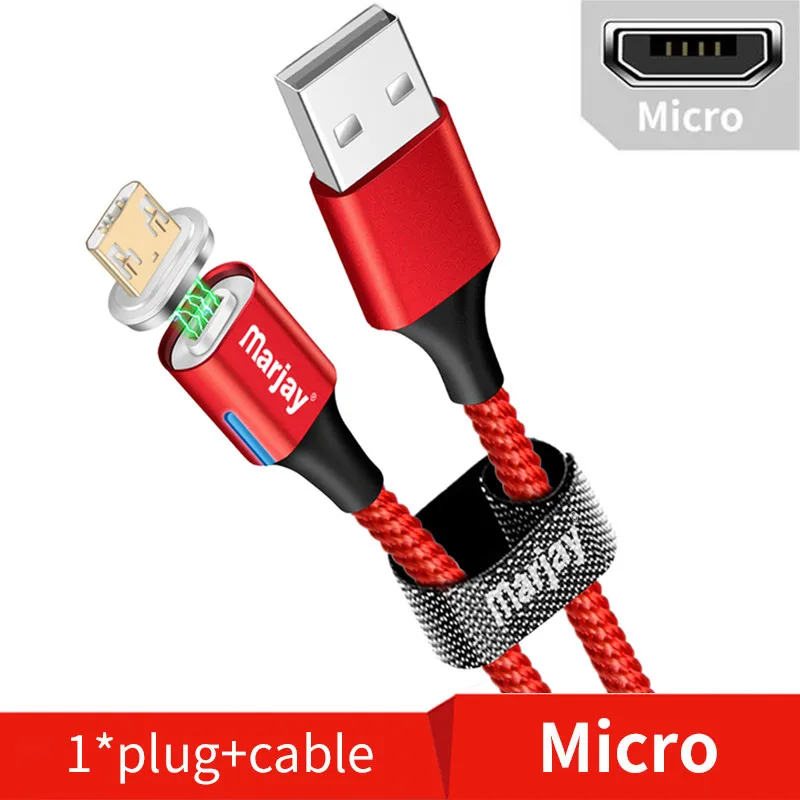 MArjay 2 м Магнитный кабель Micro Usb type C супер быстрая зарядка телефона Usb C QC3.0 зарядное устройство для IPhone Xiaomi huawei Android телефон - Цвет: Red Micro Cable