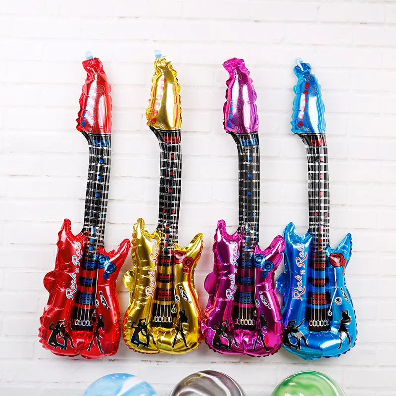 5 шт./лот мультфильм гитара воздушный шар игрушки для детей день рождения украшения Музыкальные инструменты фольги воздушный шар Декор