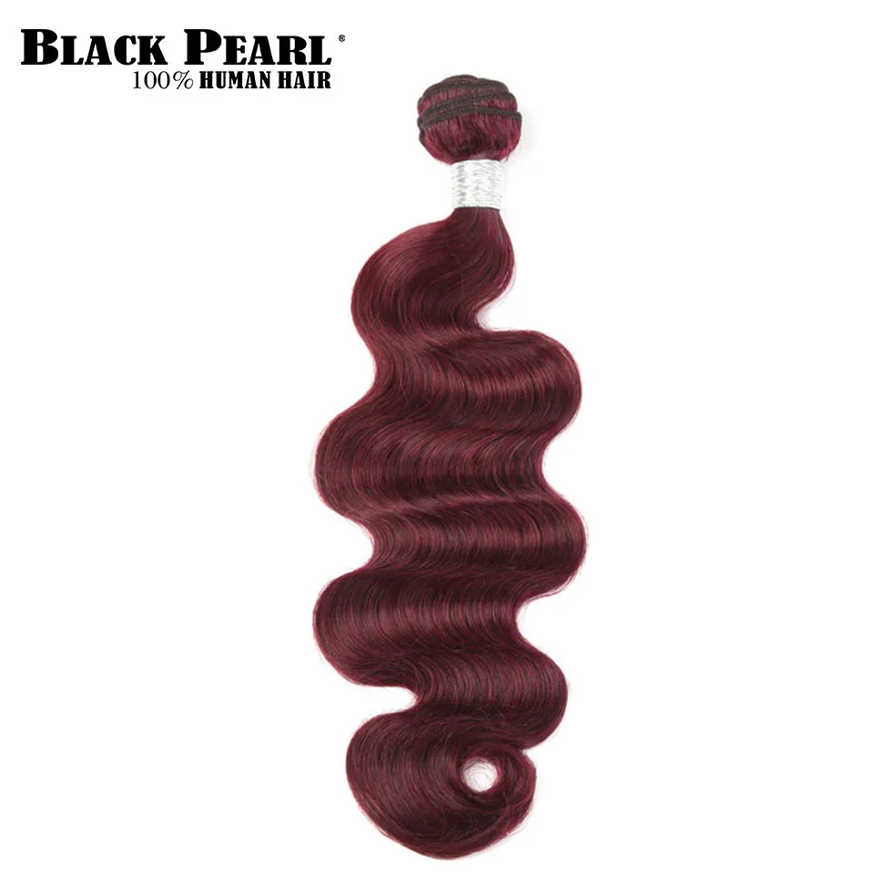 Black Pearl Pre Colored Remy Hair Wine Red Body Wave Human Hair Bundles