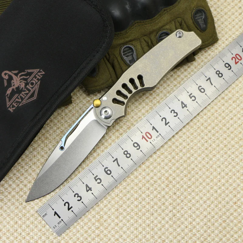 2018 VENOM Kevin John-TILock M390 лезвие с титановой ручкой складной нож для кемпинга и охоты