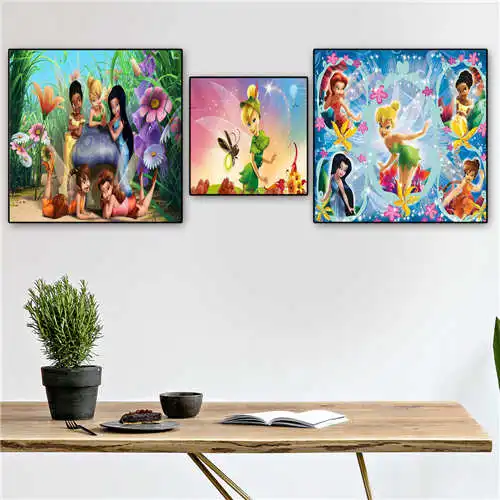 

Custom tinker-bell (1) Poster Printing Posters Cloth Fabric Wall Art For Living Room Decor#19-01-14-76