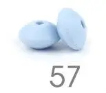 TYRY. HU 50 шт Силиконовые Детские Прорезыватели для зубов 12 ММ ЧЕЧЕВИЦА Abacus жемчужный бисер «сделай сам» для ожерелья, браслетов, ювелирных изделий, жевательных игрушек - Цвет: Pastel Blue