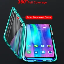 Магнитный металлический чехол из закаленного стекла для samsung Note8/9 A8+ a30 a50 a70, передний+ задний Алюминиевый бампер для S8 S9 S10 Plus