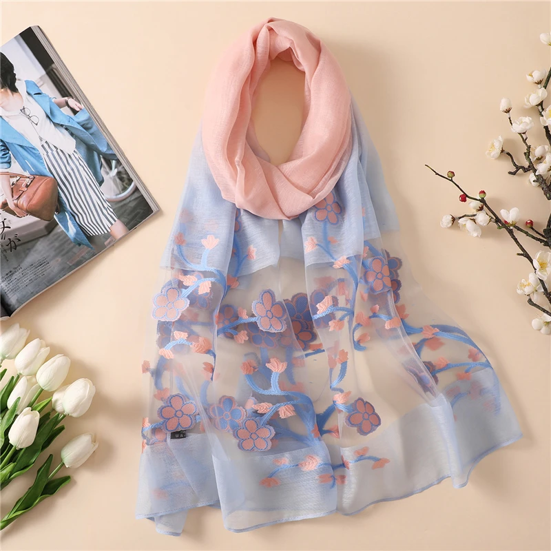 Дизайнерский брендовый женский шарф летние шелковые шали хиджабы женские накидки пашмины органза пляжные палантины шарфы платки