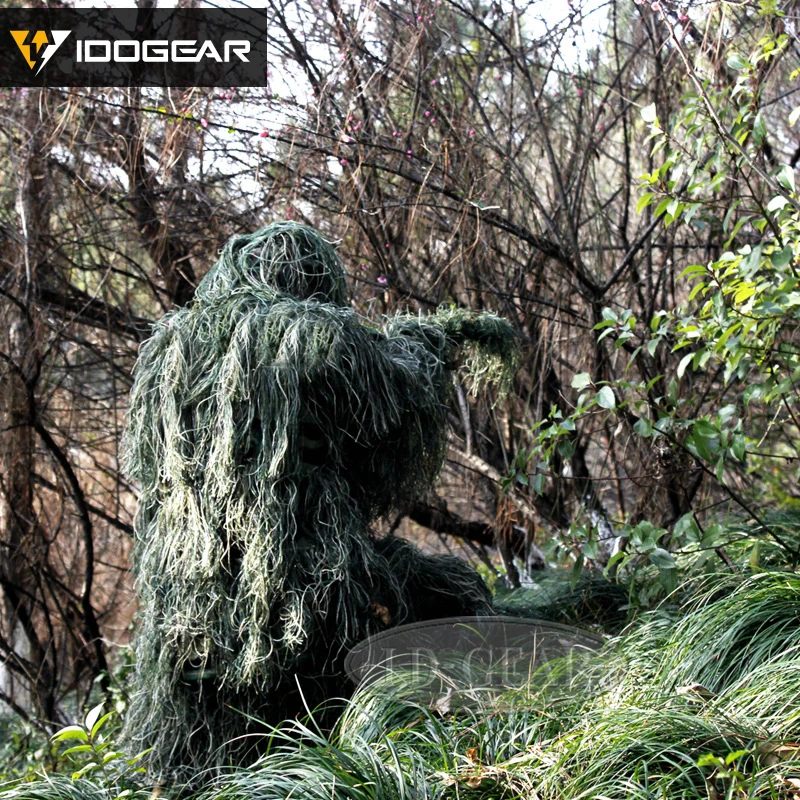 IDO gear Ghillie костюм охотничья одежда для джунглей Bionic 3D лесной Снайпер поезд камуфляж Airsoft Wargame gear тактический - Цвет: Jungle Camo