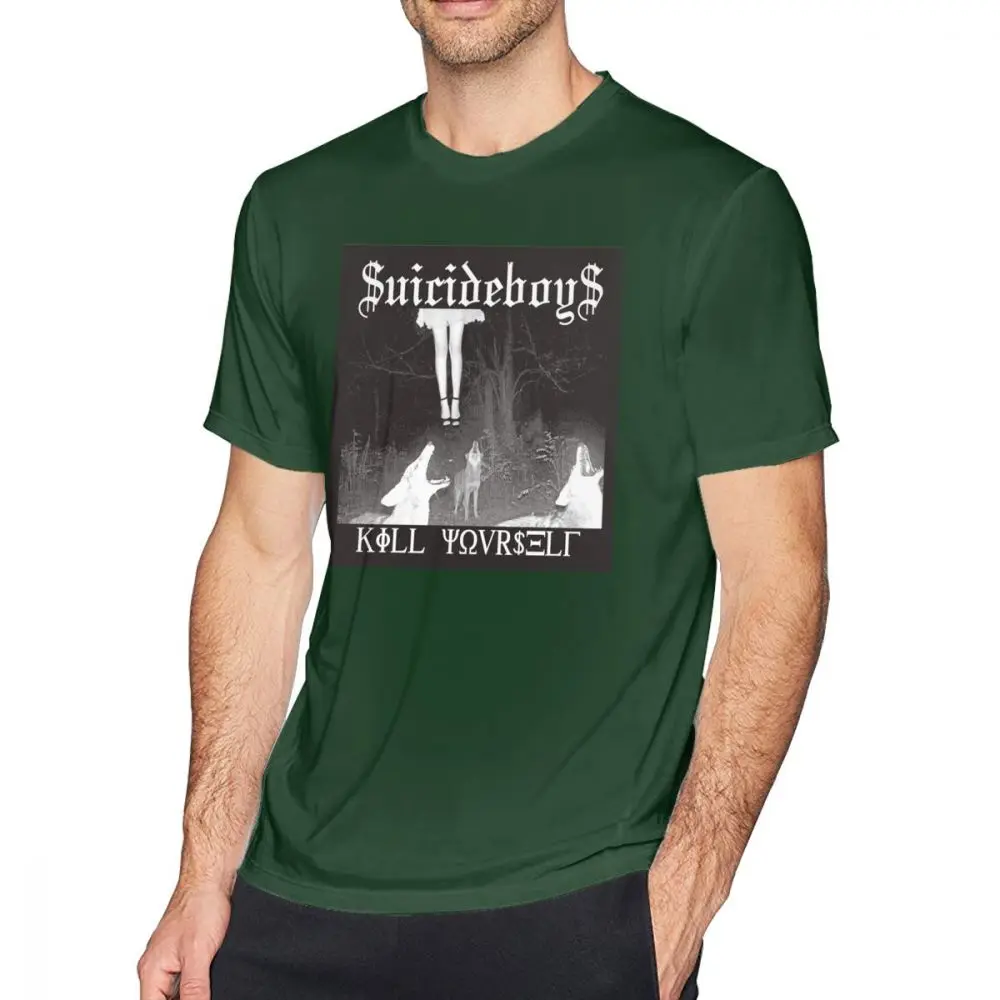 Suicideboys/футболка; Футболка с принтом «Untitled»; 100 хлопок; футболка с короткими рукавами; Мужская футболка большого размера; Базовая забавная Футболка с принтом - Цвет: Dark Green