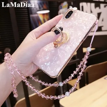 

Conch Shell Ring Holder Stander Phone Case For iphone11 pro max X XS MAX XR 6 7 8Plus Fashion Soft IMD Cover Luxury Retro Cases