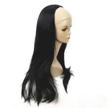 StrongBeauty Женские Половина парик черные длинные волнистые синтетические 3/4 парики