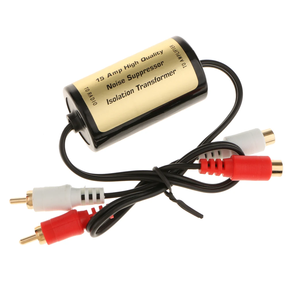 Car Stereo 2-Channels RCA Audio Noise Filter Suppressor Ground Loop Isolator 15A