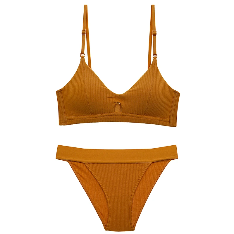 

sexy mousse woman lingerie set Women's underwear thin cup girl bra without rim hole thread cotton triangle cup bra new push up