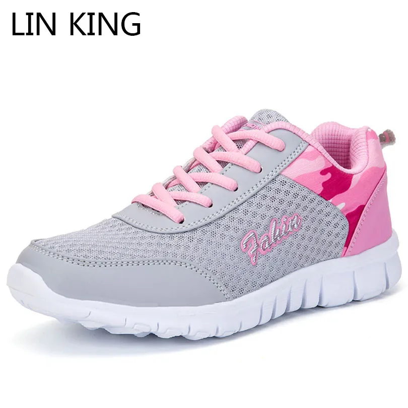 

LIN KING Fashion Women Shoes Spring Autumn Tenis Feminino Casual Shoes Outdoor Shoes Breathable Flats Lace Up Ladies Shoes
