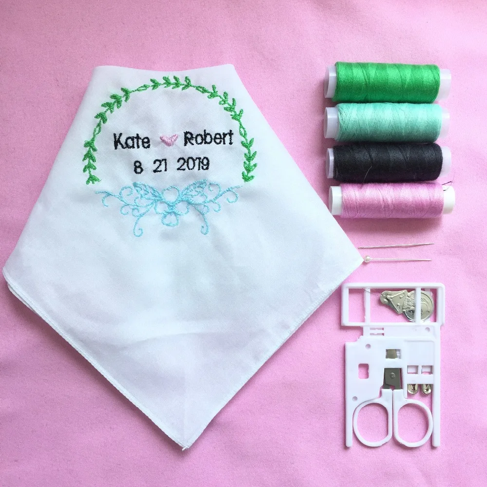 

Custom Wedding Handkerchief, Embroidered Wedding Handkerchief for Bride and Groom, Personalized Wedding Gift