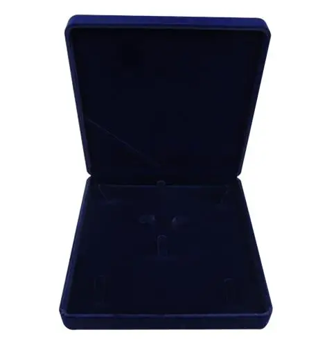 19x19x4 см бархатная шкатулка для ювелирных изделий длинное жемчужное ожерелье в коробке Подарочная коробка для ювелирных украшений синего цвета