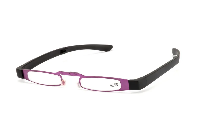 Модные ультра-легкие унисекс тонкие металлические складные очки для чтения мини складные очки с кожаными сумками диоптрий элегантные
