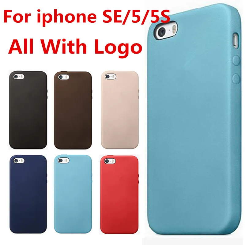 Luxury PU Leather With LOGO Original 1:1Case cover for iPhone SE/5/5s Original Copy Back Cover Official Style