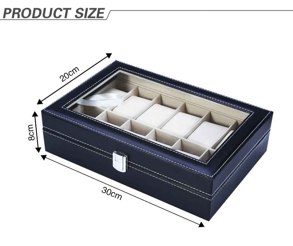 Высокое качество из искусственной кожи 12 слотов наручные часы дисплей коробка держатель для хранения Органайзер чехол для часов ювелирные изделия диспай коробка для часов