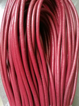 

Real Leather Cord Bracelet Necklace Beading Jewelry 5mm Round Craft String Strip Red Coffee