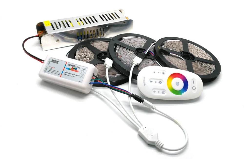 Набор светодиодных лент 5050 RGB 5/10/15/20 м водонепроницаемость IP20/IP65 с сенсорным