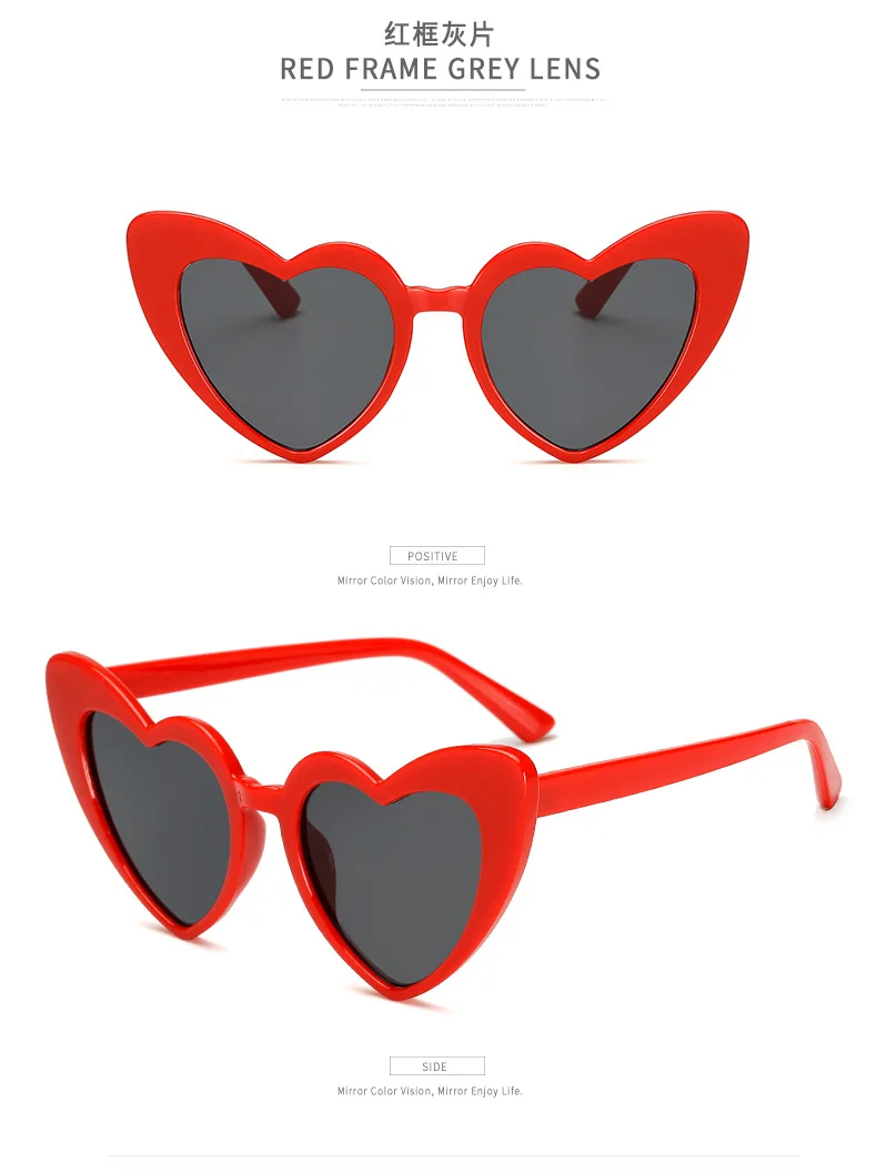 ZXWLYXGX новые модные солнцезащитные очки с сердечком женские милые сексуальные ретро кошачий глаз винтажные недорогие солнцезащитные очки красные женские
