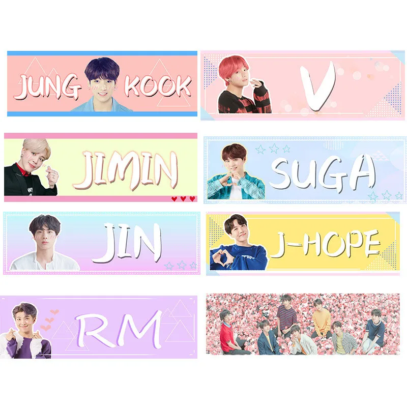 

K-pop Bangtan Boy LOVE YOURSELF Concert Support Hand Banner Fabric Hang Up Poster Arm Warmers JIN JIMIN SUGA JUNGKOOK HF076
