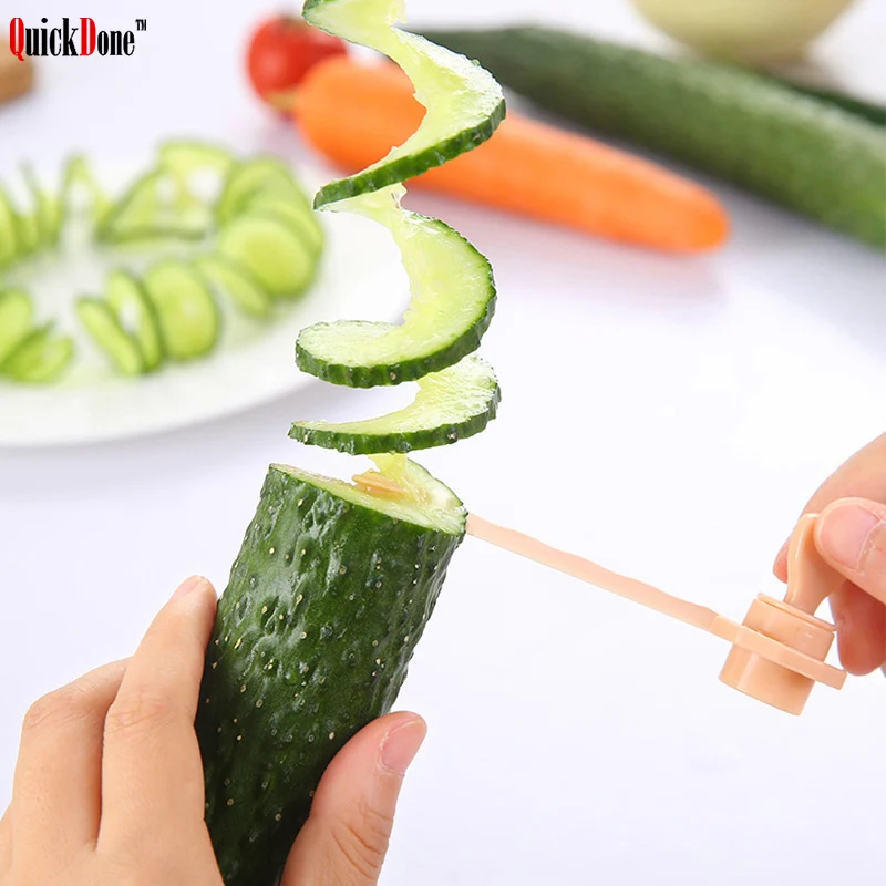 

QuickDone 1 Pc Manual Spiral Potato Slicer Convenient Fruit Vegetable Carrot Cutter Food Grade Material Kitchen Tools AKC6113