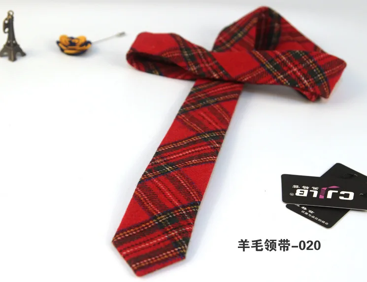 Мужские модные красные галстуки 5 см, шерстяной полосатый шотландская клетка, галстук в клетку, галстук в клетку, Свадебный галстук на шею для мужчин, деловой костюм - Цвет: 20