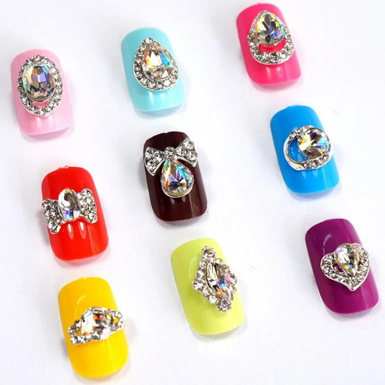 Strass de Vidro Decoração para Unhas Encantos do Unha Claro Facetadas Jóias Pedras Blingbling Strass 3d Diamante Conjunto 100 Pçs k9 ab 2 High Quality Beleza e saúde