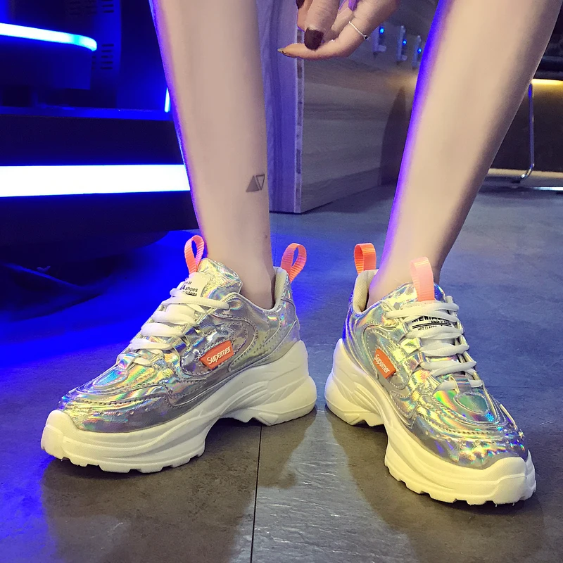 

Moxxy Mix Color Women Sneakers Lace Up Women Platform Shoes Platform Heel Chunky Sneakers Women Street Style Walking Shoes Woman