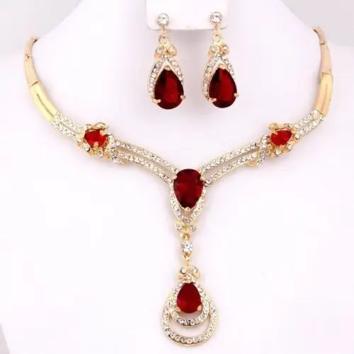 red wedding jewelry sets
