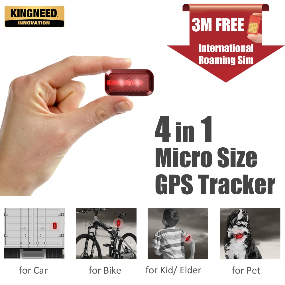 KINGNEED T630 gps трекер 2G мини микро собака кошка Дети старшего личного велосипеда
