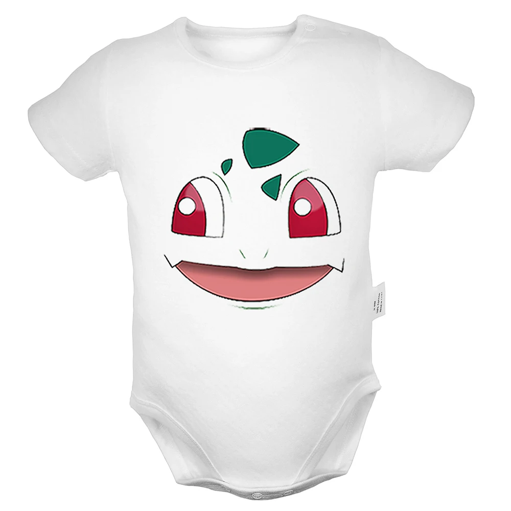 

Cute Pokemon Bulbasaur grimace tongue Design Newborn Baby Boys Girls Outfits Jumpsuit Print Infant Bodysuit Clothes Cotton Sets