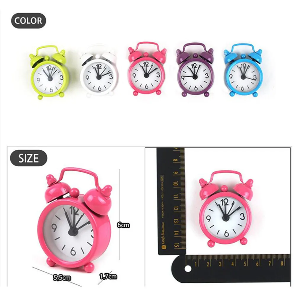 

Mini Cute Alarm Clock Electronic Round Number Double Bell Desk Table Digital Clock Home Decor Retro Portable z0325#G20