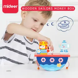 Mideer детей деревянные моряков денежный ящик стакан детские игрушки банк Сохранение наличные деньги монетки сохранение Box