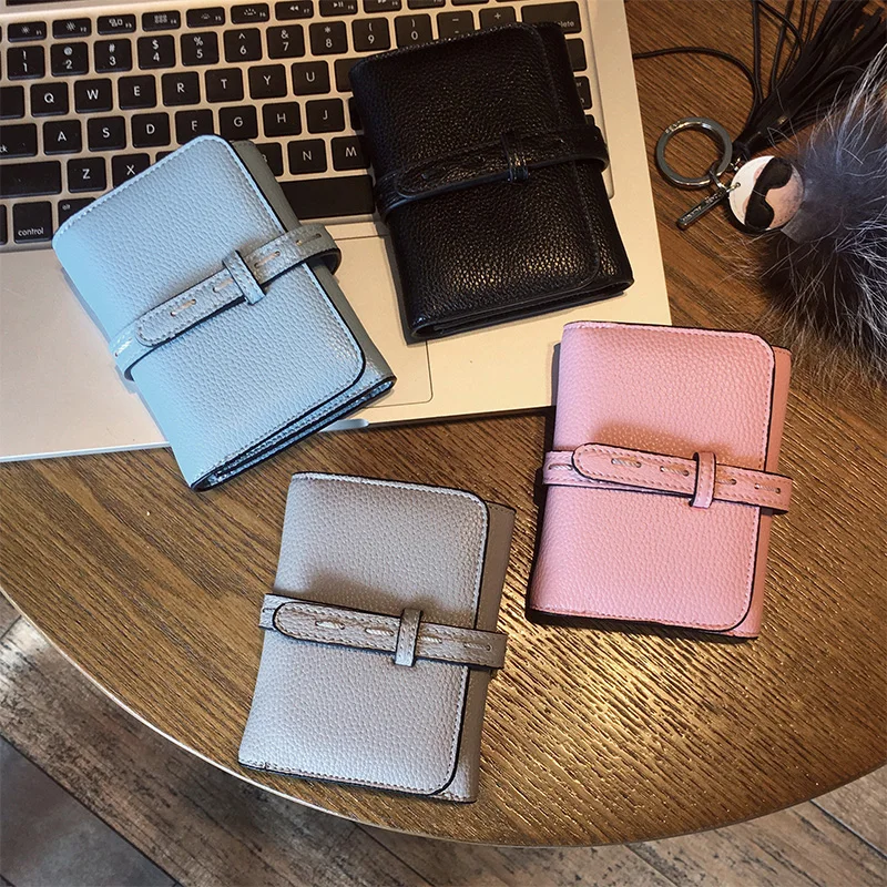 

AOEO girl wallet three fold with card holder kawaii small mini ladies coin purse cute wallets candy color leisure wallet female