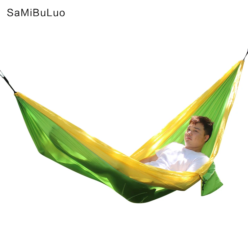 

SAMIBULUO 2019 Summer Hammock Portable Nylon Hamaca With Tree Hanging Straps Best Double Gamak For Camping Hiking Beach Travel