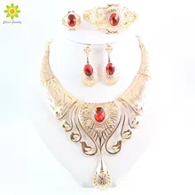 Новое поступление элегантные модные Дубайская золото Цвет Винтаж Для женщин в нигерийском стиле Ювелирные комплекты с кристаллами в африканском стиле Бусины бижутерия