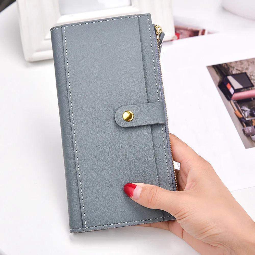 

woman wallet long Women Fashion Leather Wallet Zipper Clutch Purse Lady Long Handbag Bag dompet pria kulit asli*0.9