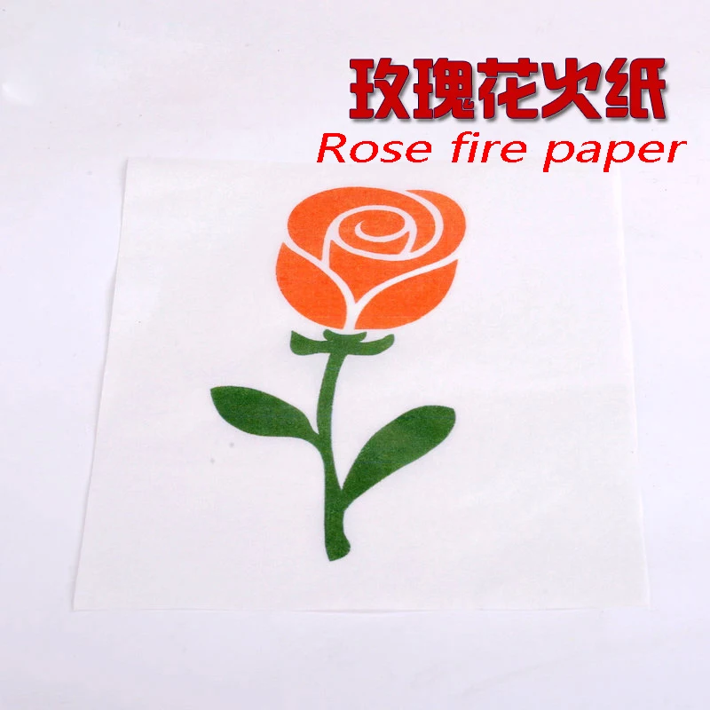 [new] 5pcs Fire paper flash flame paper rose fire paper red color fire paper magic props effect shock High quality and safety