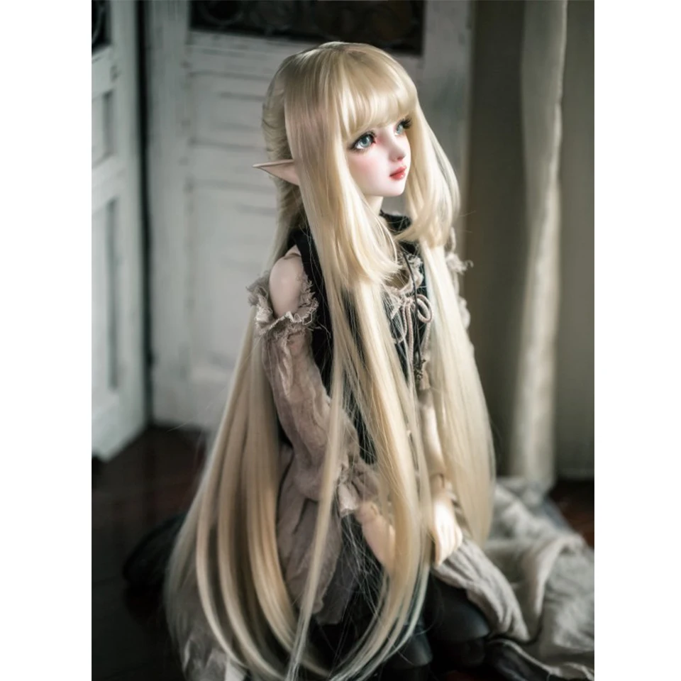 Resistente ao Calor do Cabelo Bonito em Linha Bybrana Qualidade Sintético Reta 1 - 3 4 6 Bjd Boneca Perucas Boa 4 High Quality Brinquedos e hobbies