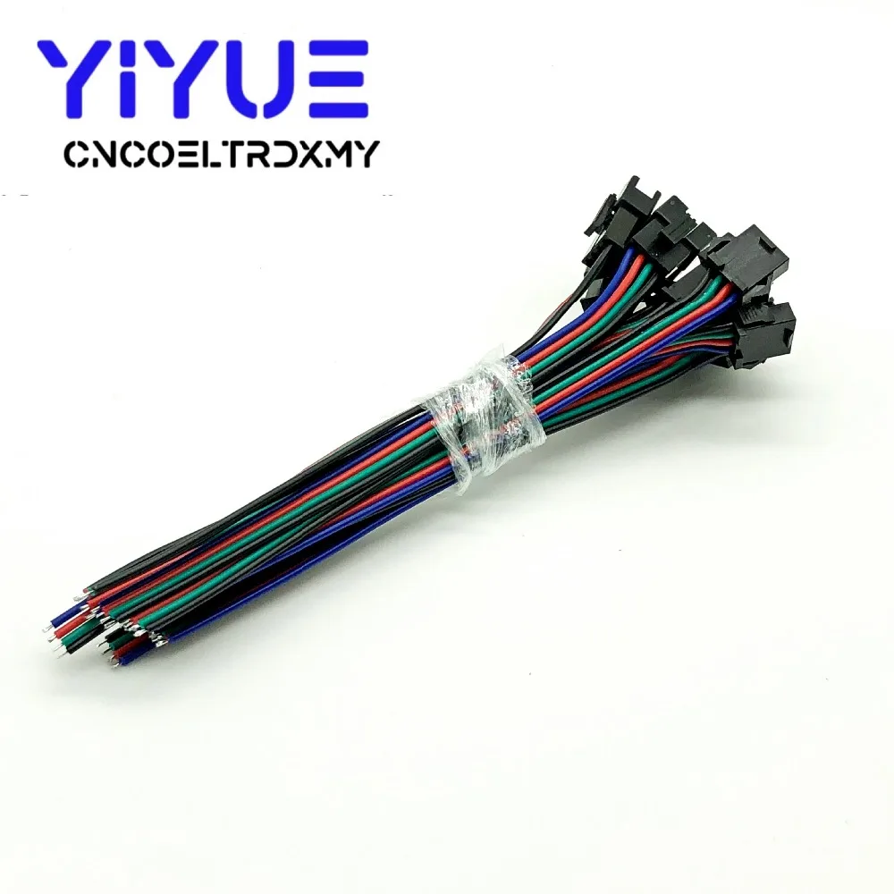 5 Pairs 15cm Long JST SM 4Pins Plug Male to Female Quick Wire Connector Adapter Terminal 4 Way Easy Fit for led strip (5)
